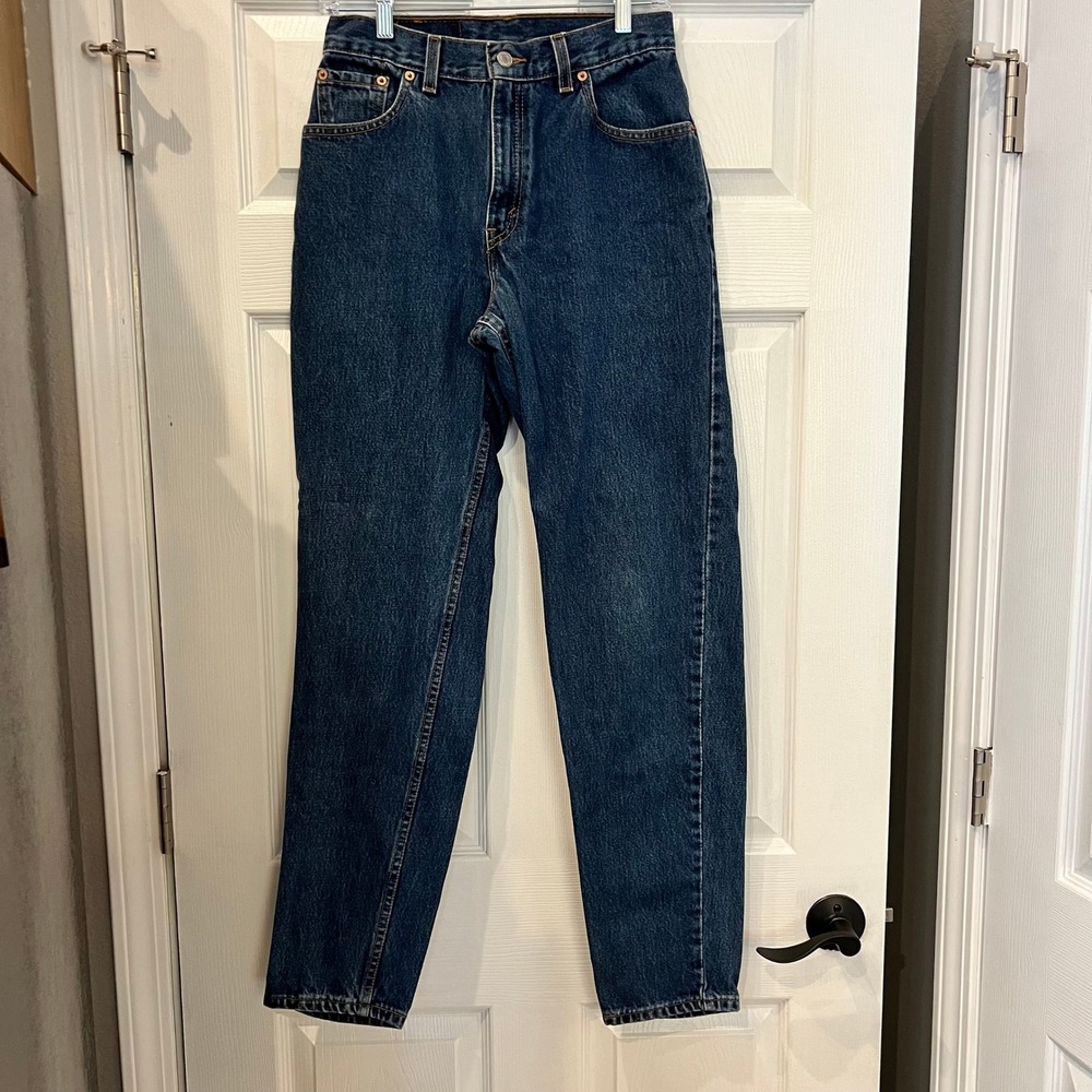 Levis 550 Jeans Denim Cotton Vintage 90s Made in USA High Rise Relaxed Tapered 8